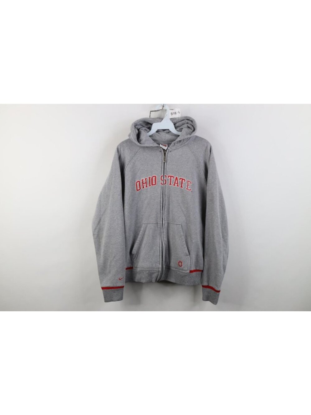 Vtg Y2K Nike Womens XL Travis Scott Mini Swoosh Ohio State University Zip Hoodie